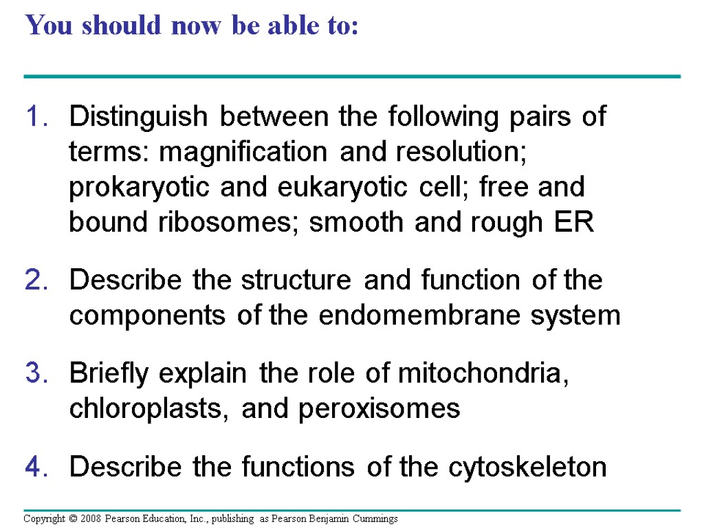 You should now be able to: Distinguish between the following pairs of terms: magnification